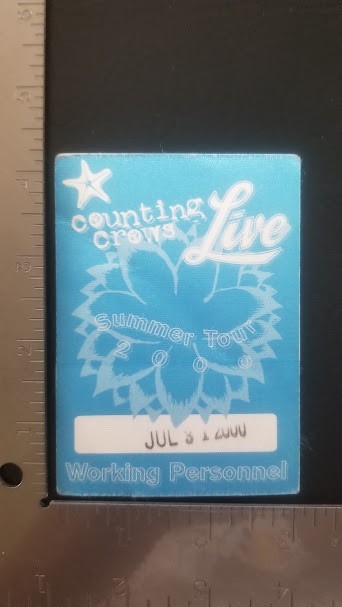 COUNTING CROWS / LIVE – ORIGINAL INDIANAPOLIS CONCERT TOUR CLOTH BACKSTAGE PASS