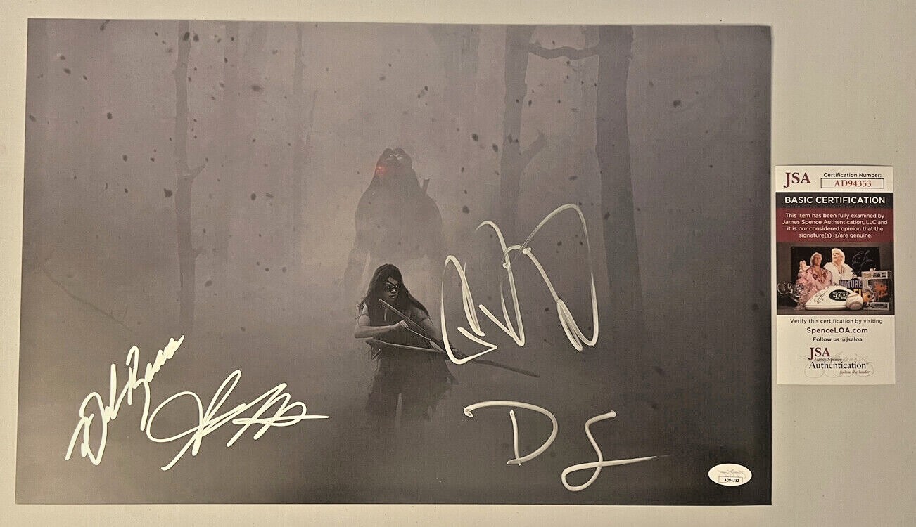 PREY Cast(x4) Authentic Signed “PREDATOR Amber Midthunder” 11×17 Photo (JSA COA)