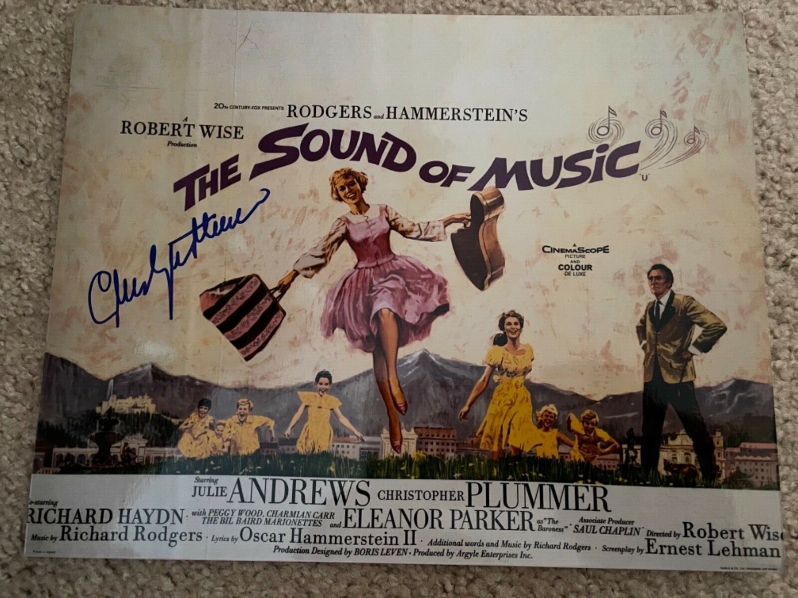 CHRISTOPHER PLUMMER JSA COA signed 8×10 Sound of Music Julie Andrews