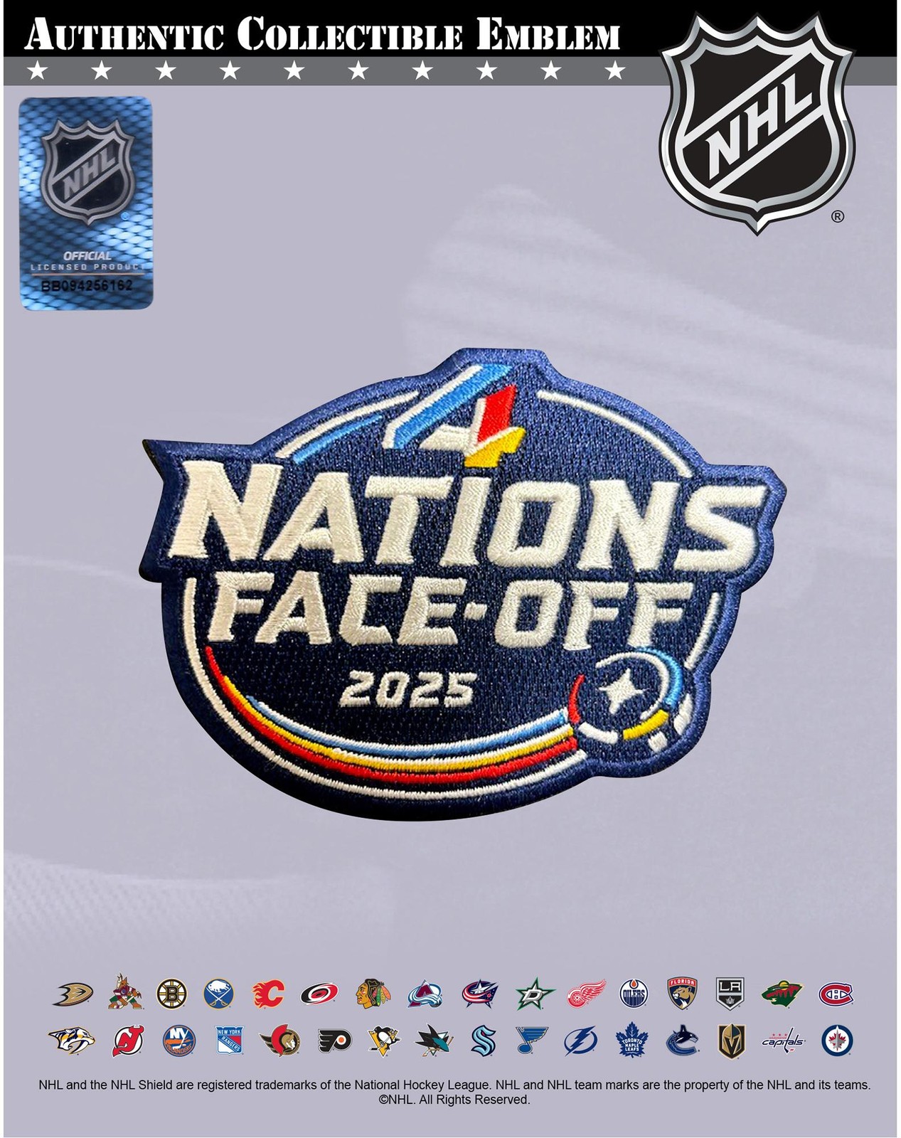 2025 4 Nations Face-Off National Emblem Jersey Patch