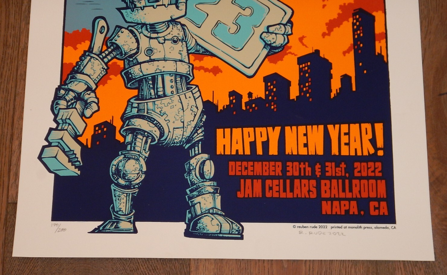 2022 LES CLAYPOOL’S BASTARD JAZZ NAPA CONCERT POSTER. SIGNED, NUMBERED 170 / 270