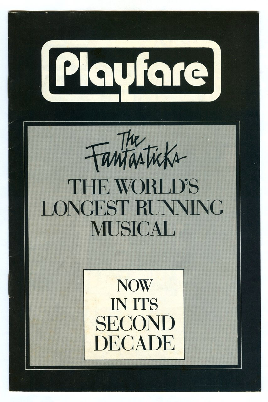 Vintage 1972 The FANTASTICKS Second Decade PLAYFARE! Sullivan Street Playhouse!