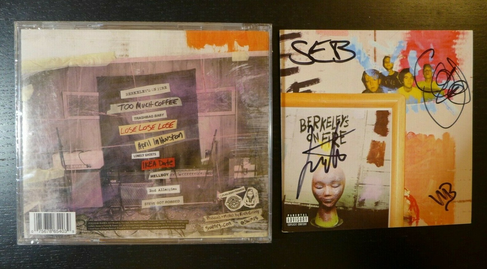 SWMRS – AUTOGRAPHED “BERKELEY’S ON FIRE” SIGNED CD BOOKLET & NEW SEALED CD 2019