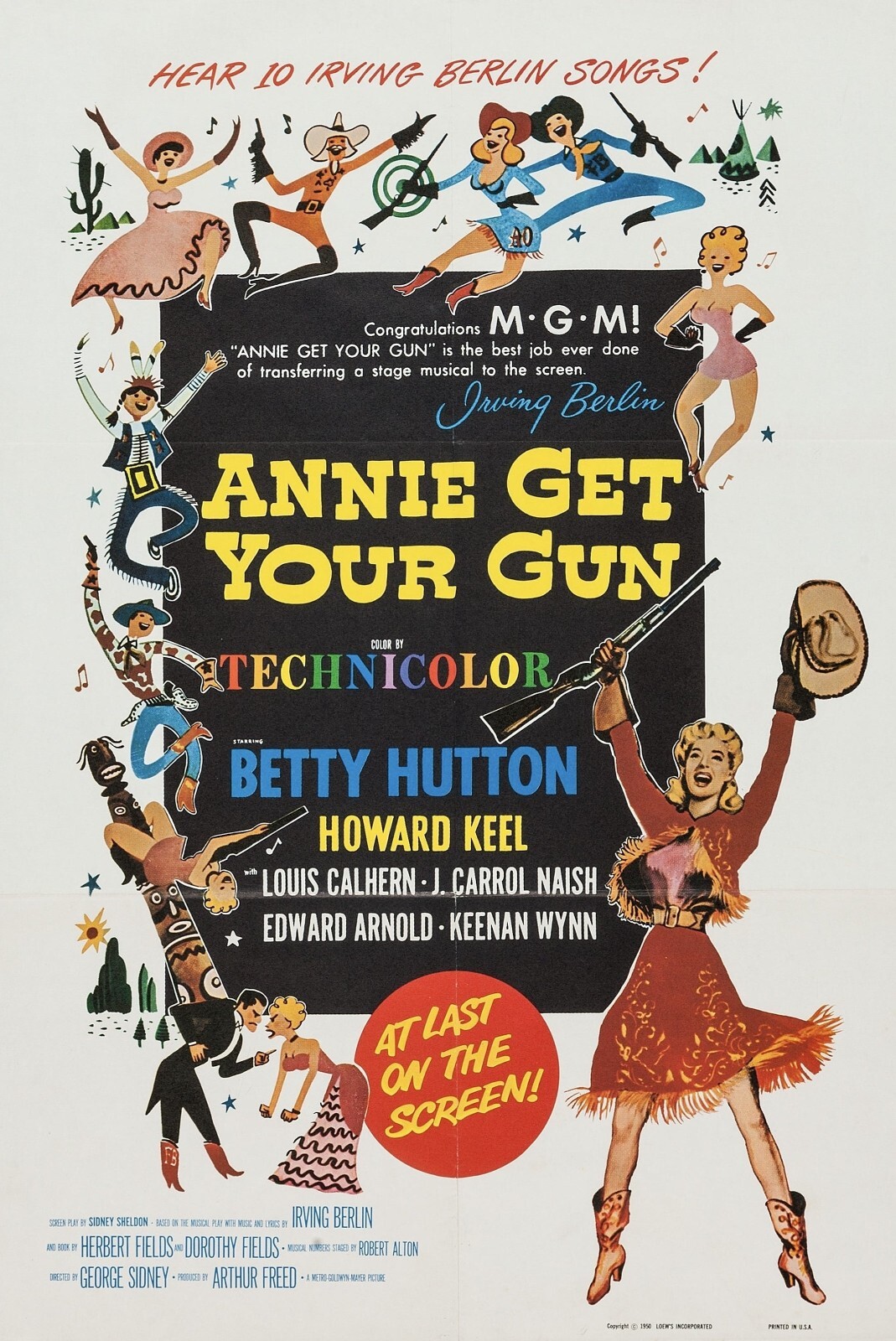 1950 Annie Get Your Gun Movie Poster 11X17 Betty Hutton Howard Keel 🐴🍿