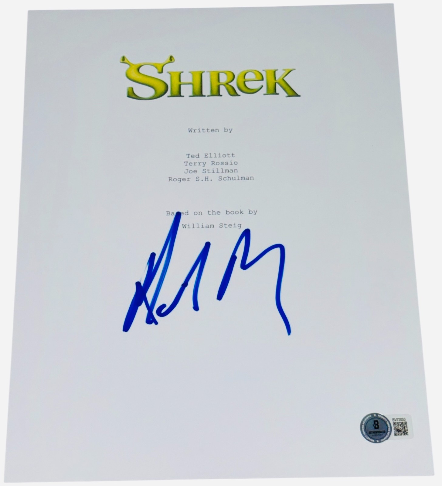 Mike Myers Signed Autograph Shrek Full Movie Script Screenplay Beckett BAS