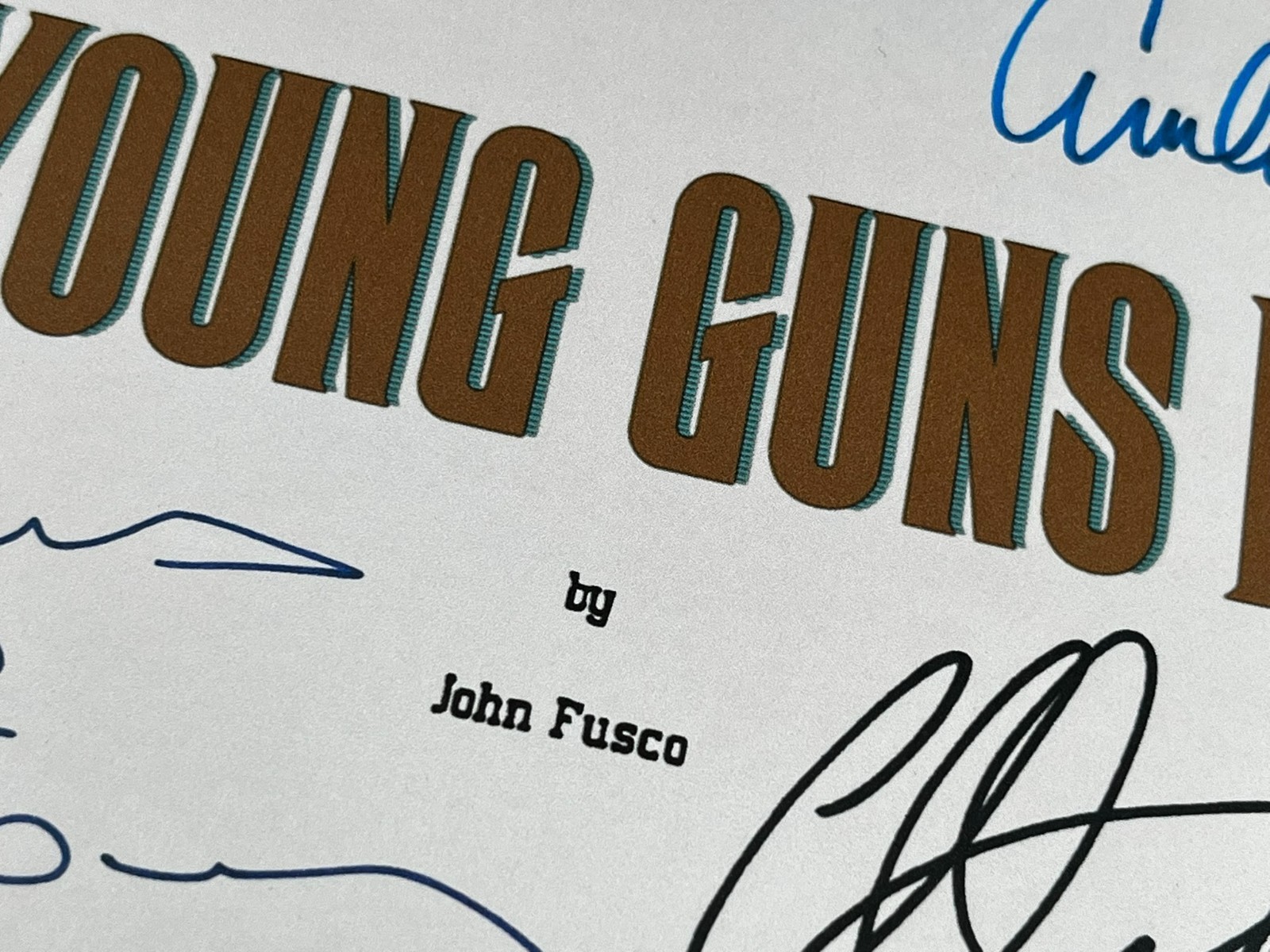 Young Guns II Script Signed- Autograph Reprints- Emilio Estevez- Western