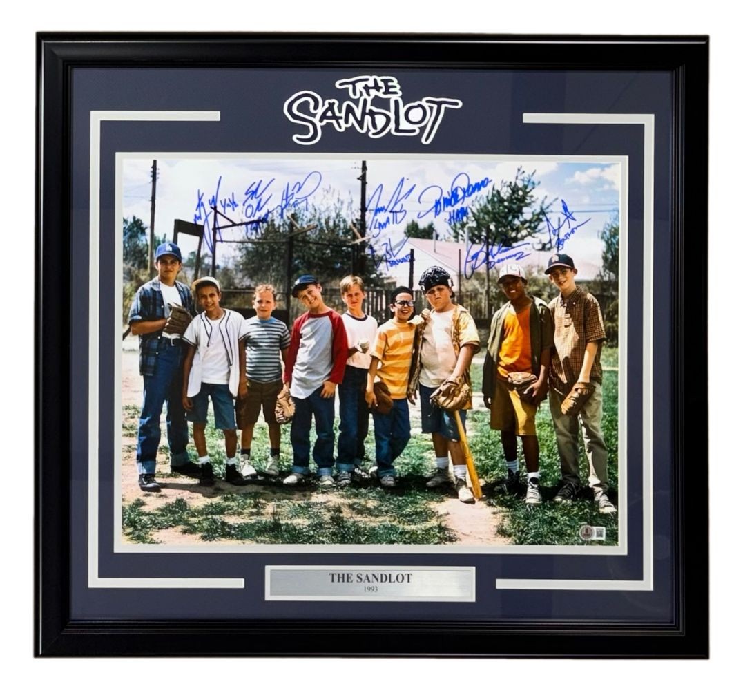 The Sandlot Cast Signed Framed 16×20 Photo Patrick Renna Guiry 6 Others BAS