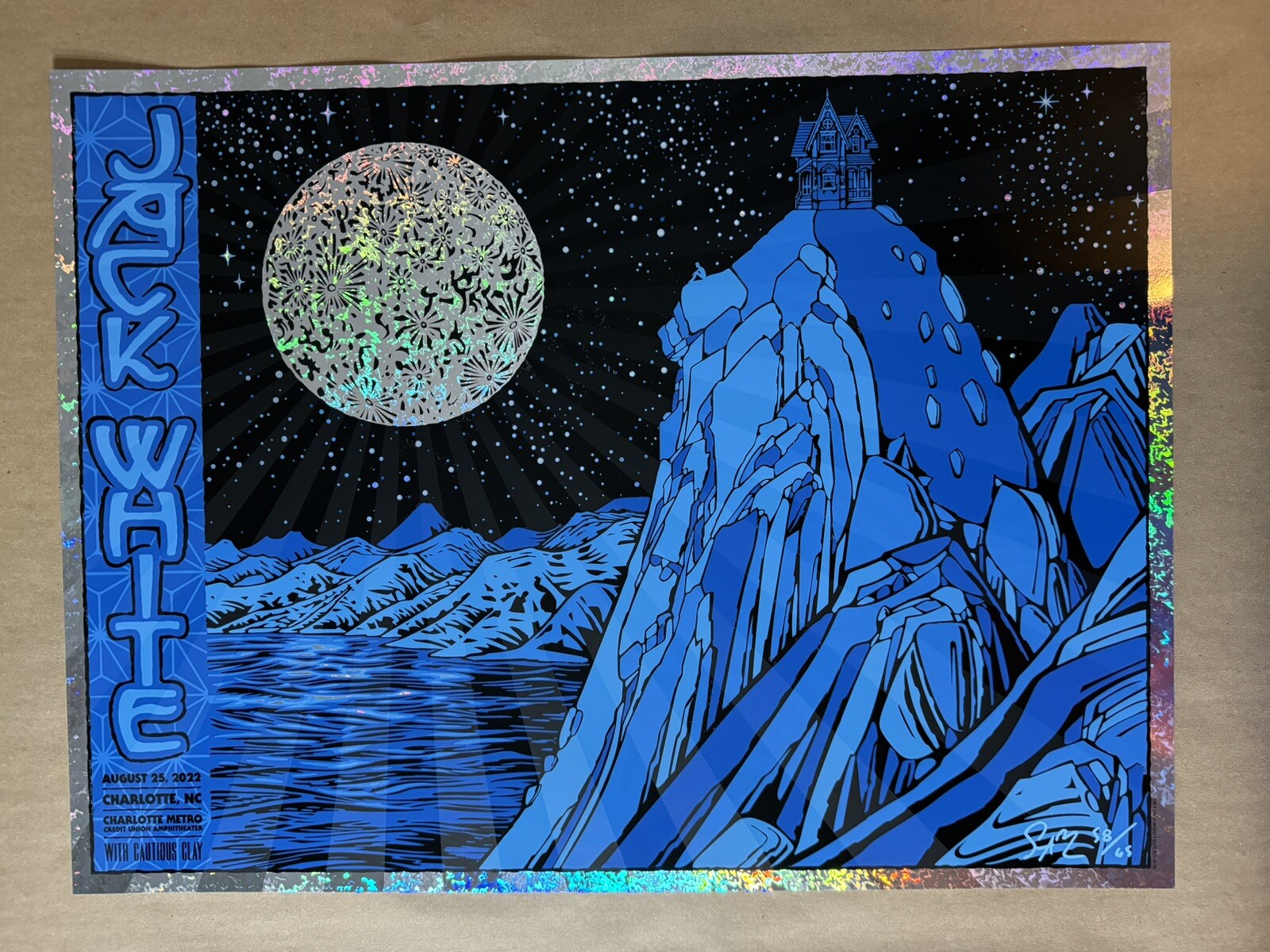 Jack White Charlotte NC ‘22 Poster Todd Slater Lunar Foil AP Signed Numbered /65