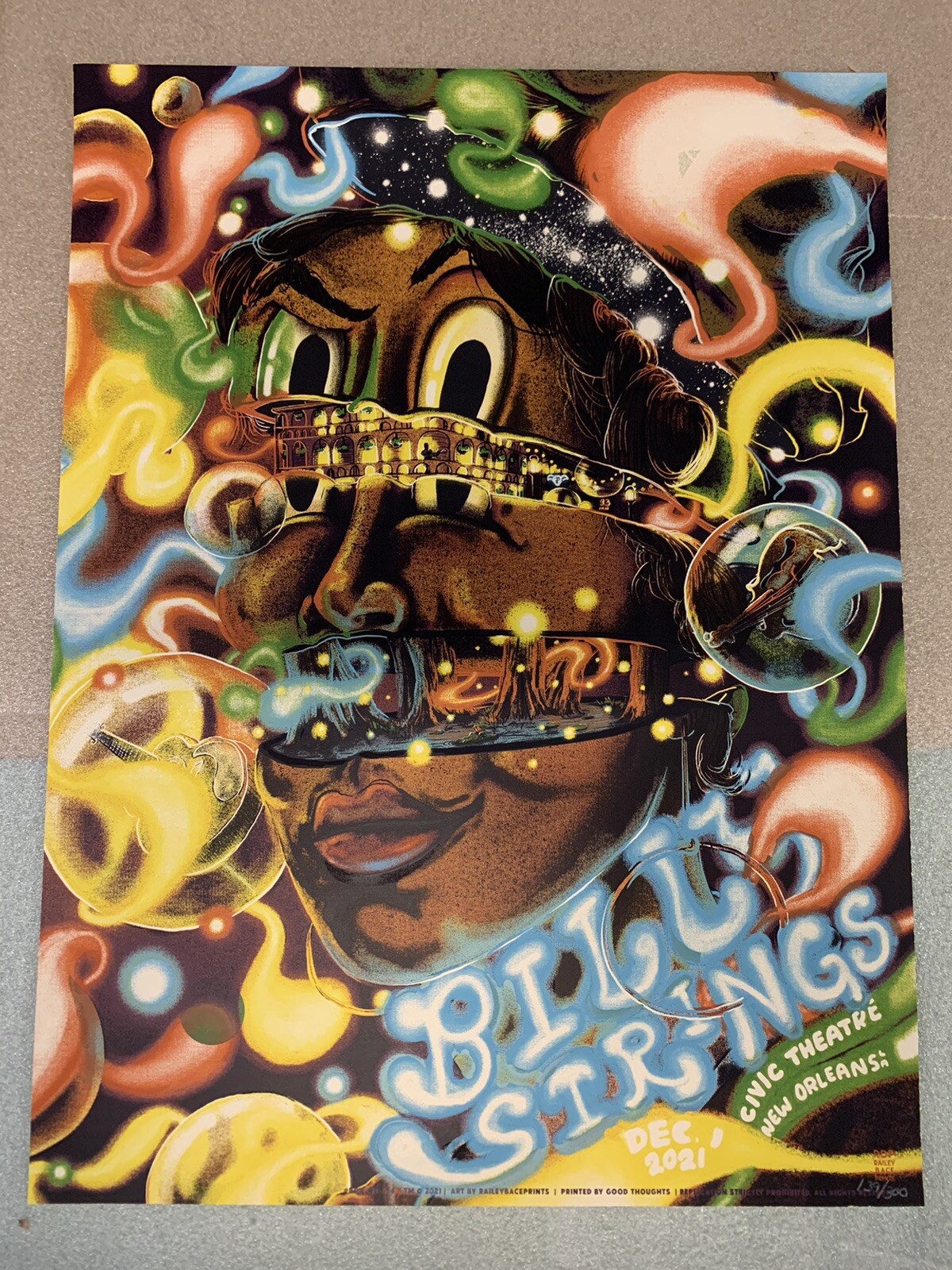 Billy Strings New Orleans Poster NOLA by Bailey Race Night 2 Dec 1st