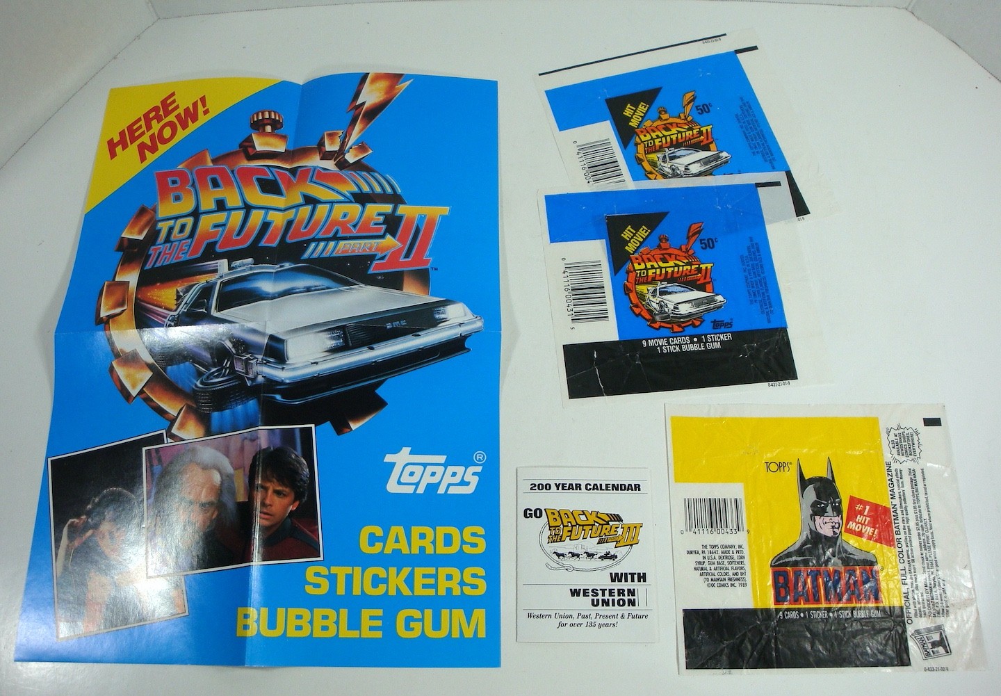 Back to the Future 2 Mini Poster, Topps Wax Packs, 200 Year Calendar, Batman