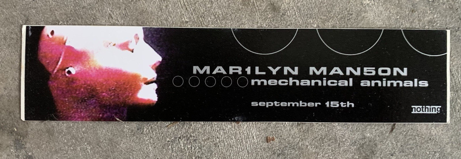 Marilyn Manson 1998 Promotion Sticker for the Album “Mechanical Animals”
