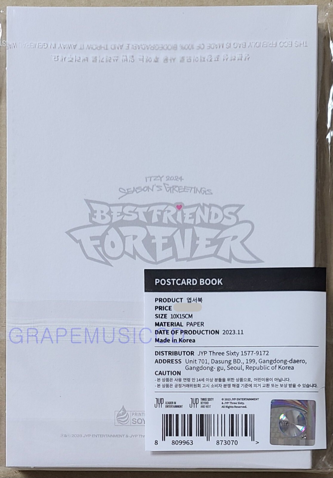 ITZY 2024 SEASON’S GREETINGS BEST FRIENDS FOREVER OFFICIAL MD POSTCARD BOOK NEW