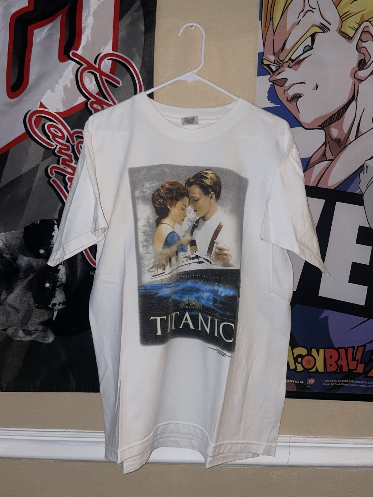 Vtg 90s promo Titanic Movie Graphic T-Shirt White Size L rare