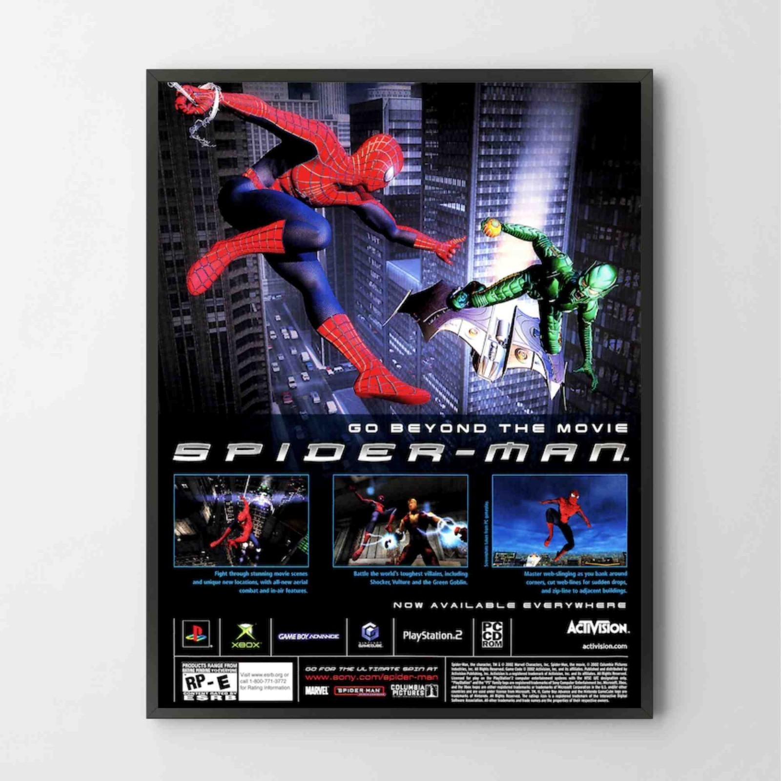 Poster Spider-Man PS1 PS2 XBOX Gamecube GBA Glossy Unframed Poster Print G4252