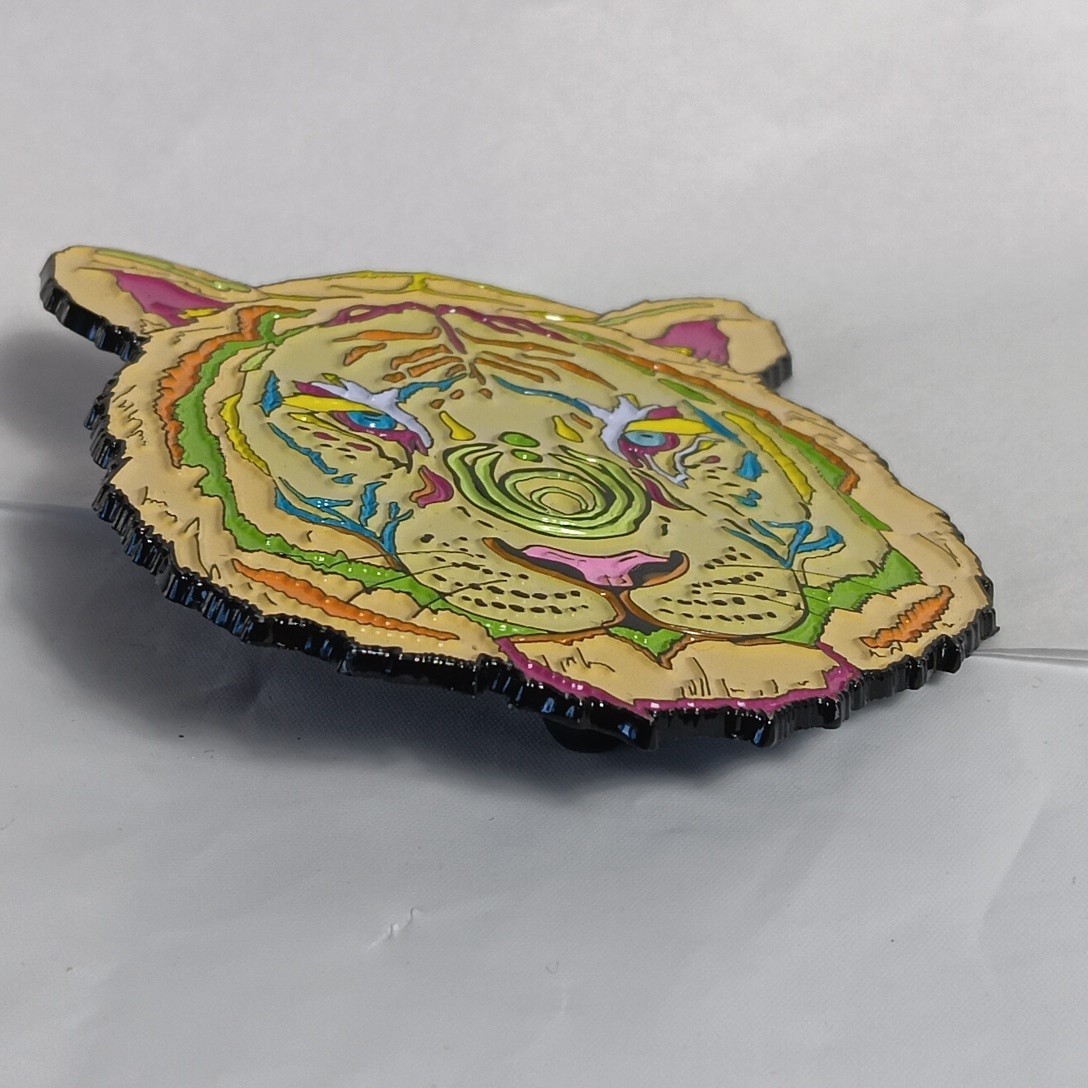 Bassnectar Enamel Tiger Pin 2.5 Inches Double Back