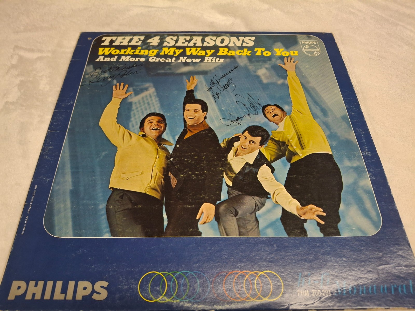 RARE AUTOGRAPHED LP The Four Seasons, Frankie Valli, Don Ciccone, Gerry Polci