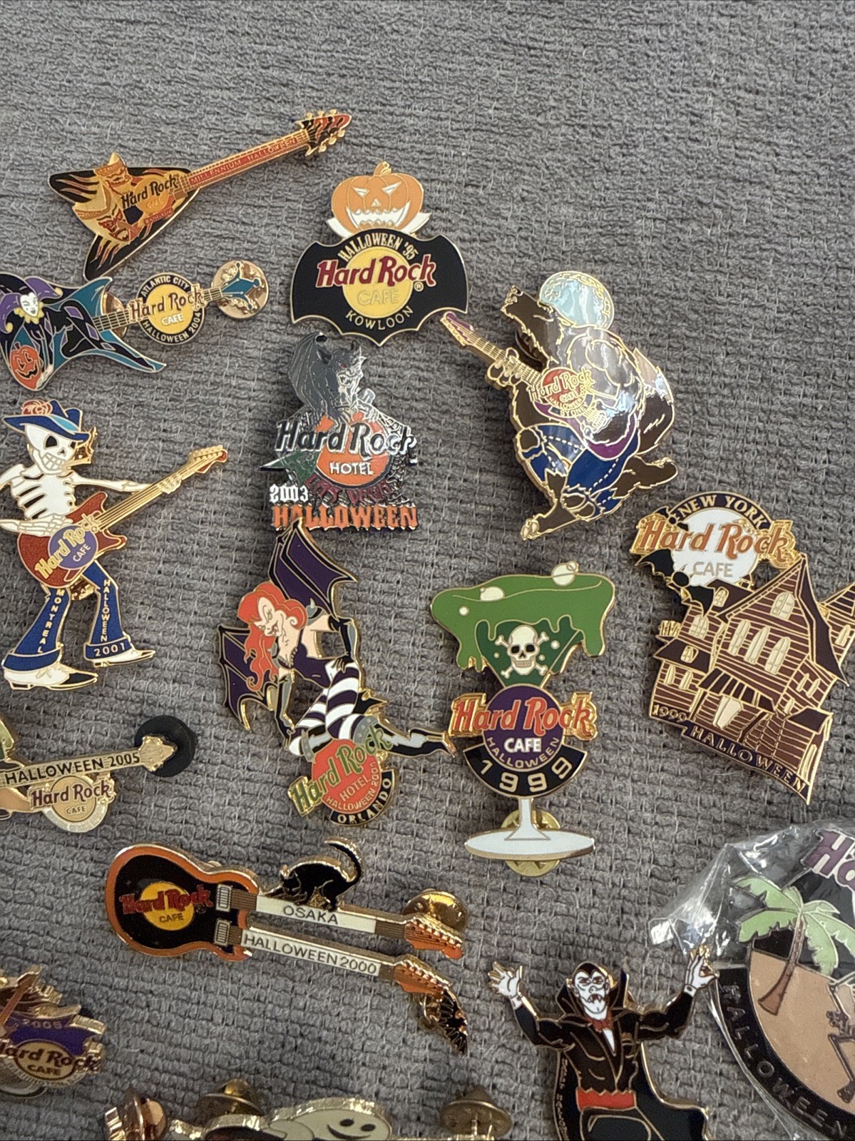 Hard Rock Cafe Pin Lot of 25 Halloween Pins, many locations, in great condition