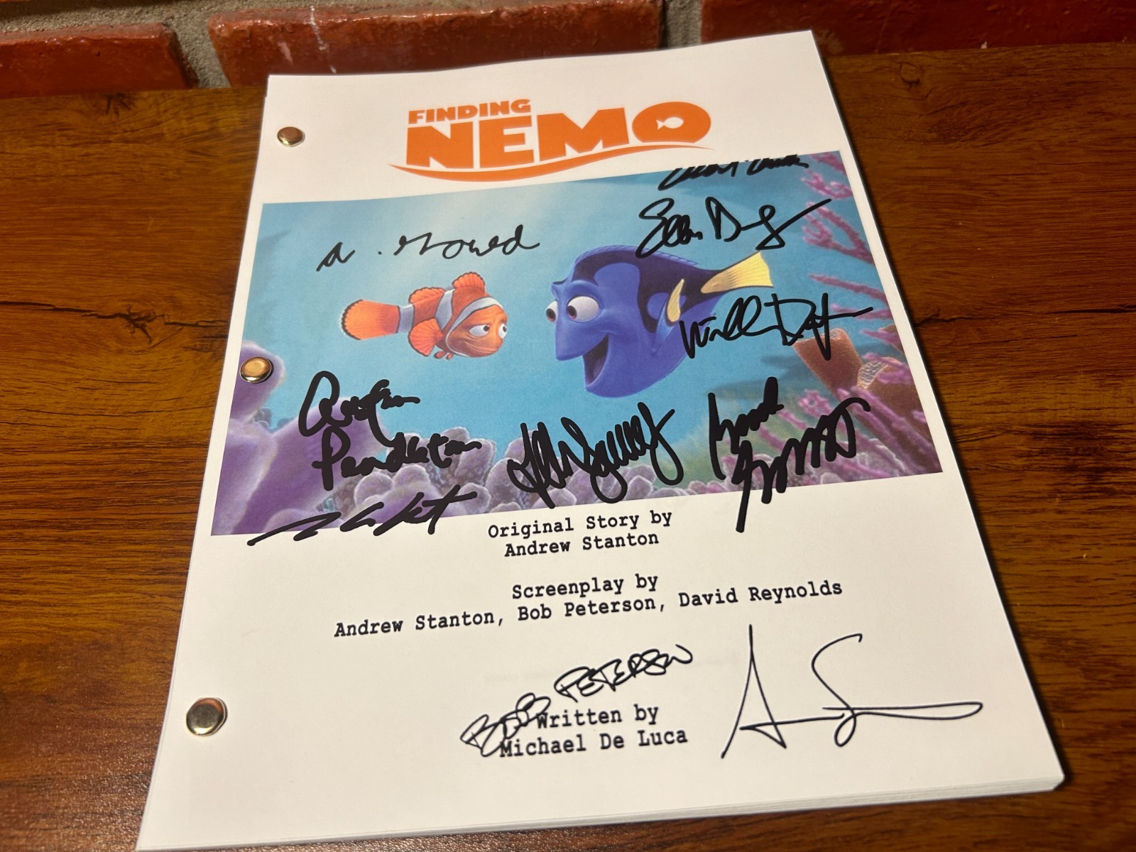 Finding Nemo Autographed Signed Script Full Screenplay Full Script Reprint