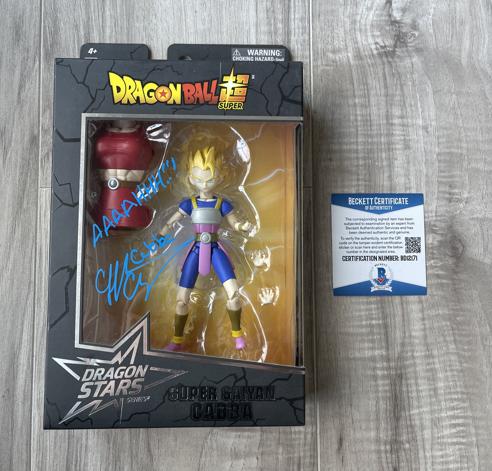 Clifford Chapin Signed Super Saiyan Cabba Dragon Ball Stars Figure Beckett COA 4