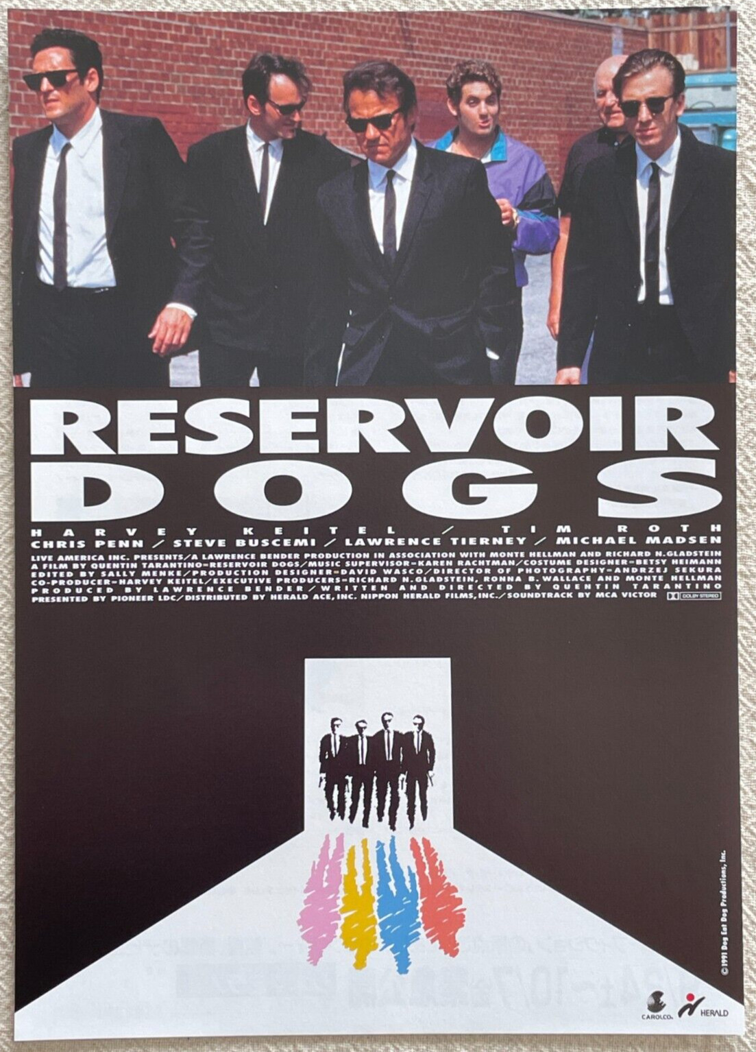 Reservoir Dogs Quentin Tarantino Harvey Keitel Tim Roth 1993 Movie Flyer Japan