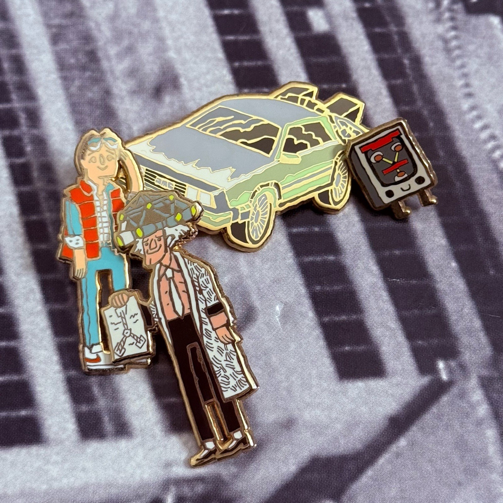 Scott C Campbell | Enamel Pin LOT | Back to the Future | Marty/Doc/Flex/Delorean