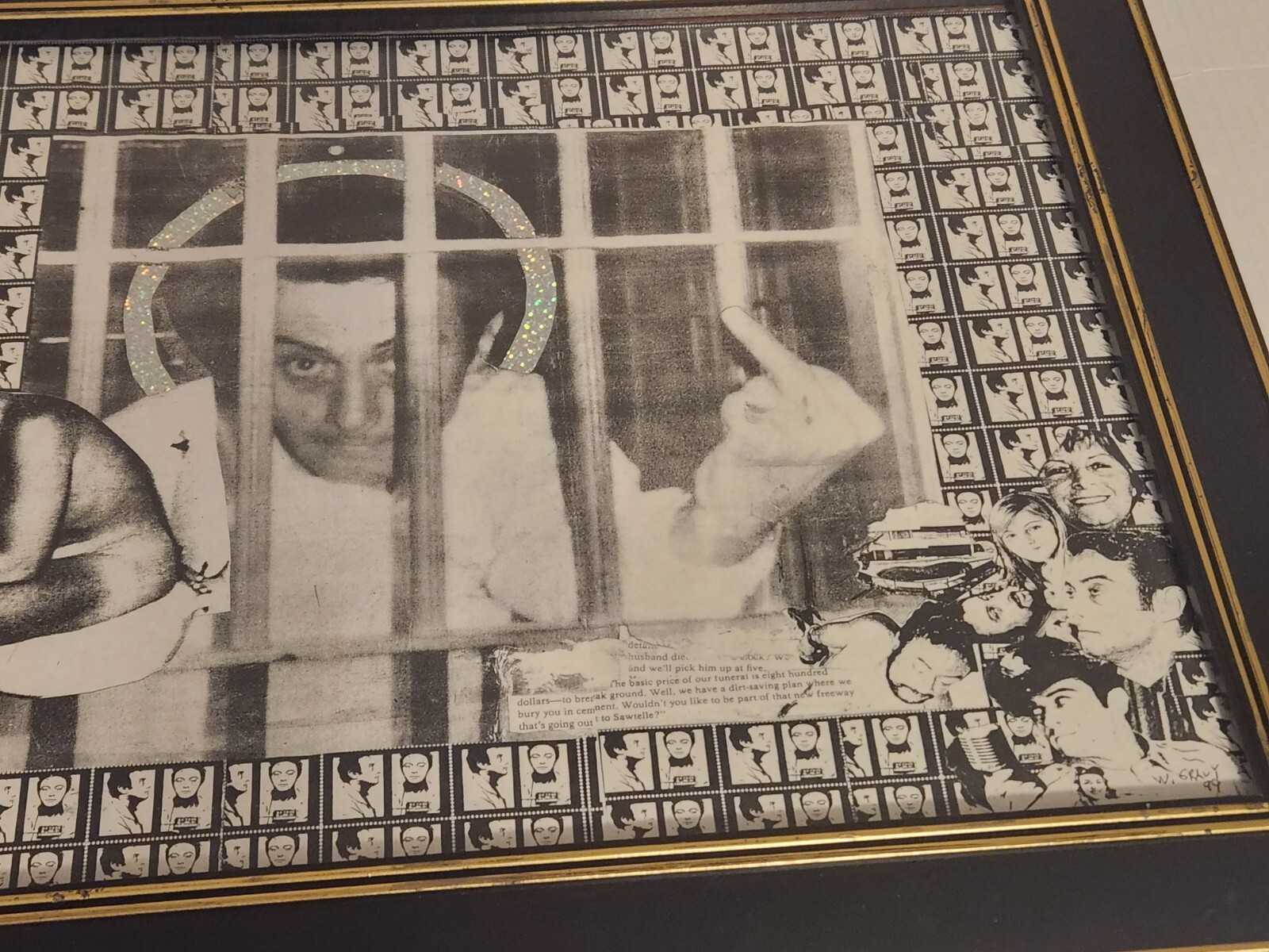 Wavy Gravy – Original Collage Art – Lenny Bruce – “The Bird” – 17.5″ x 21.5″