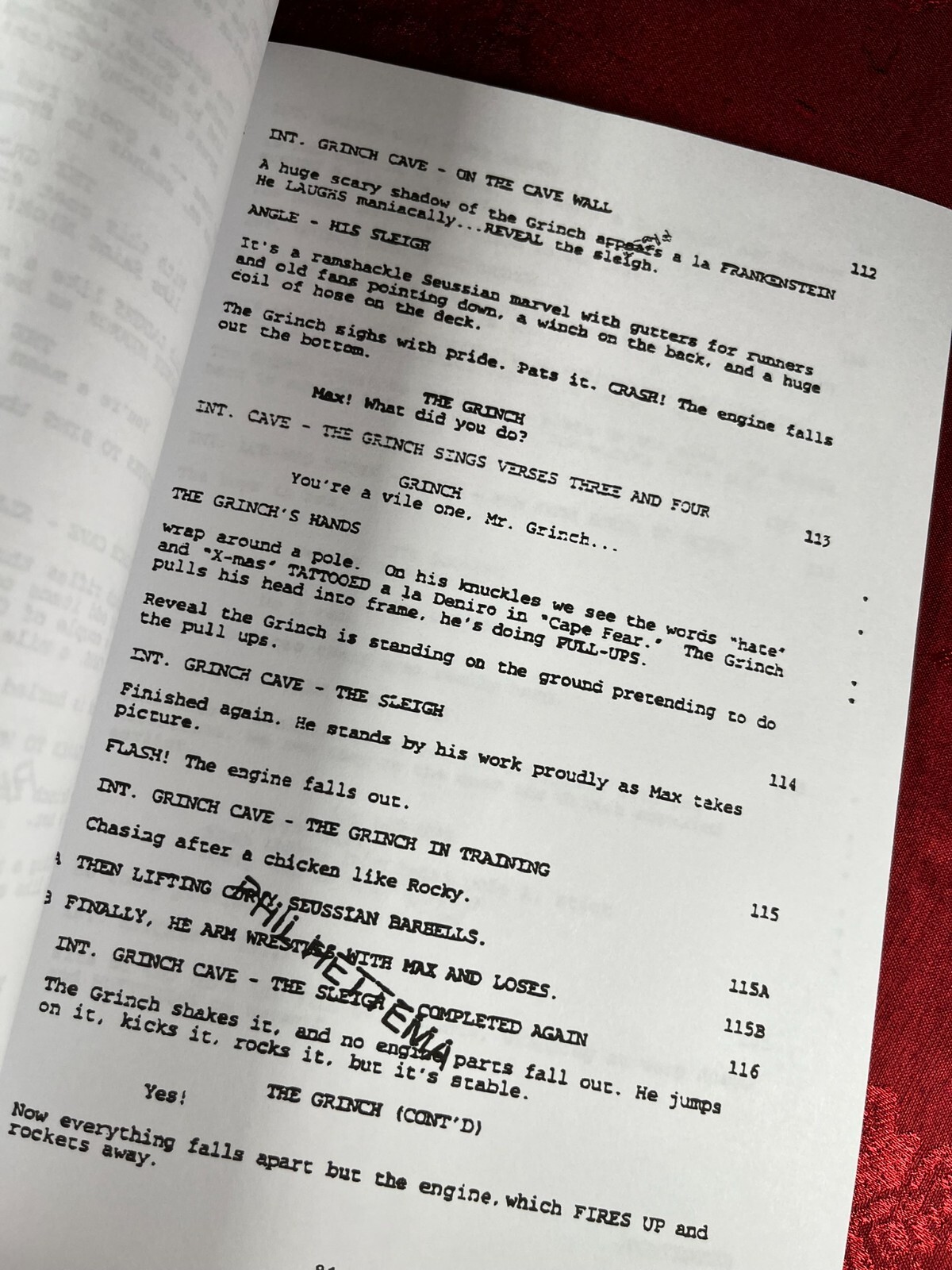 How The Grinch Stole Christmas Script Signed- Autograph Reprints- Jim Carrey