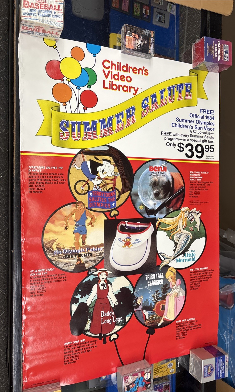 Childrens Video Library Summer Salute Poster 1984 24×35 3/4