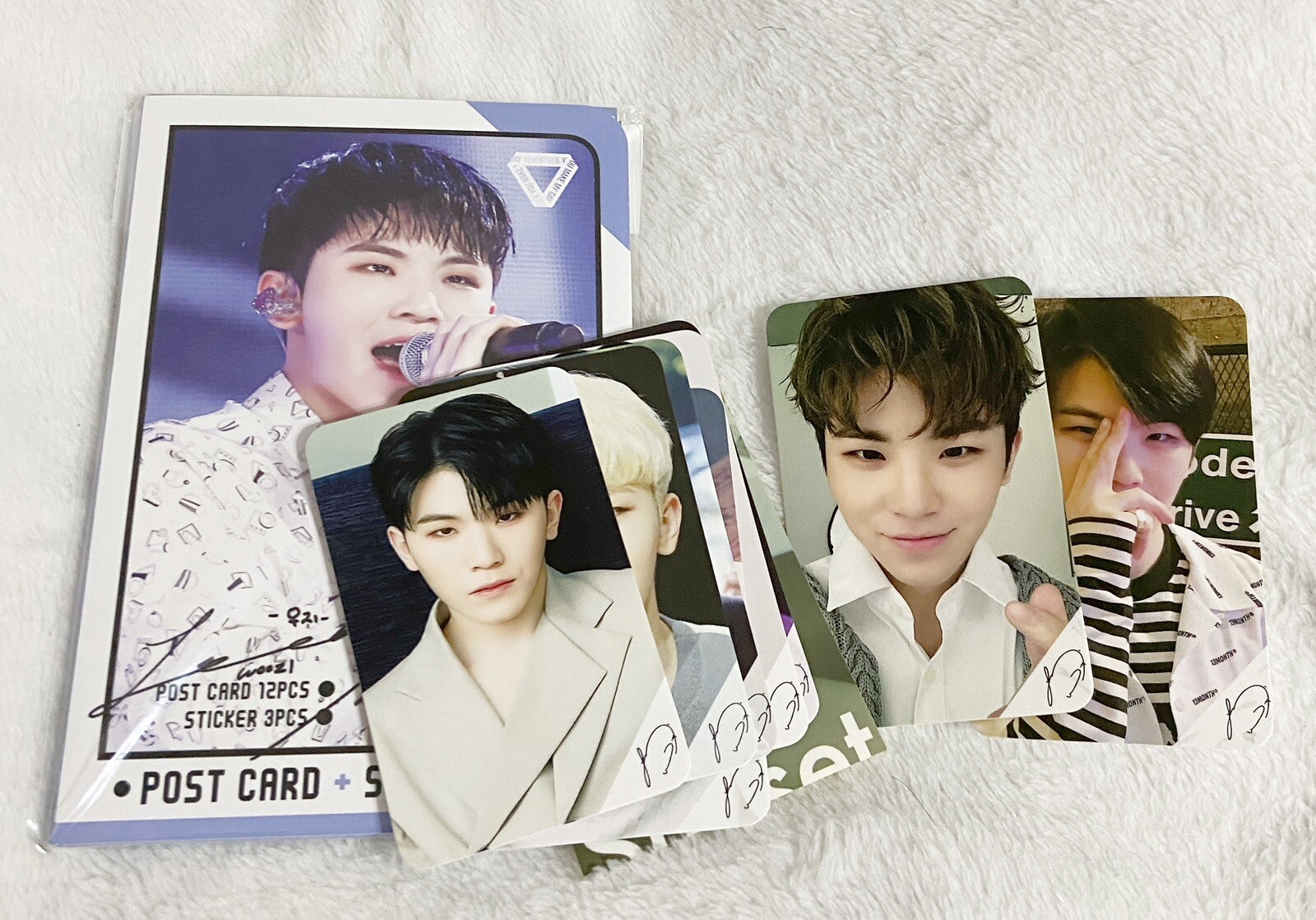 Kpop SEVENTEEN 17, Woozi Post Card Set with Stickers and Random Loose Cards
