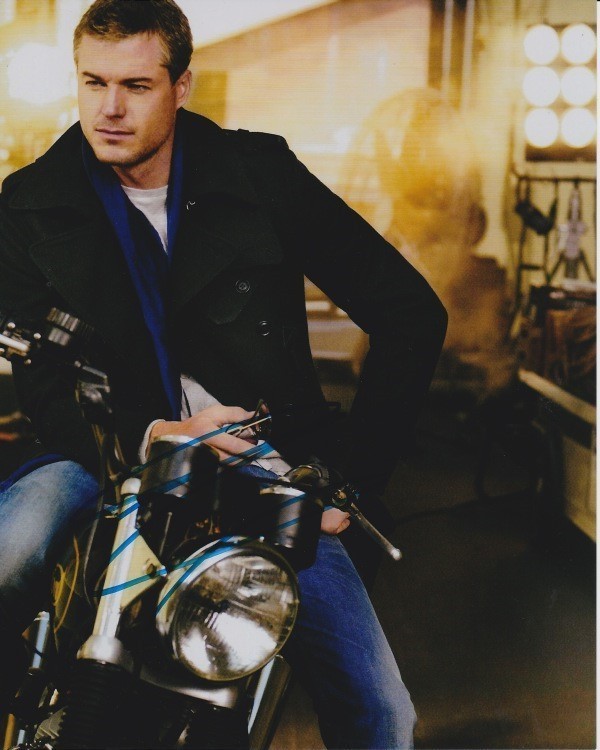 Eric Dane Signed Autographed 8×10 Motorcycle Photograph