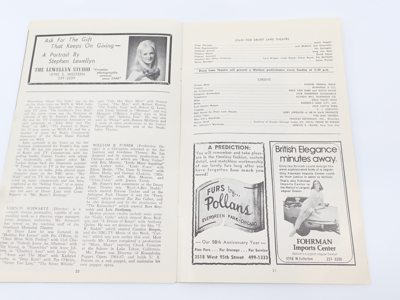 Van Johnson Autographed 1973 Drury Lane Theatre Program Catch Me If You Can