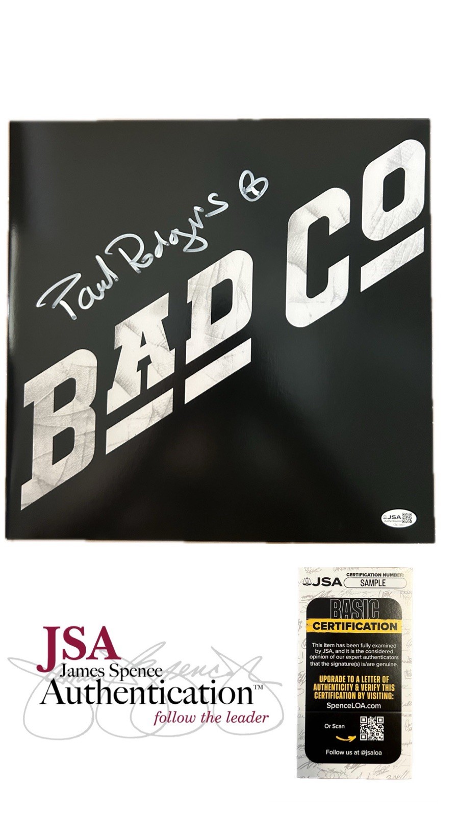 Paul Rodgers Bad Company Autographed Signed Vinyl LP Record JSA Certification