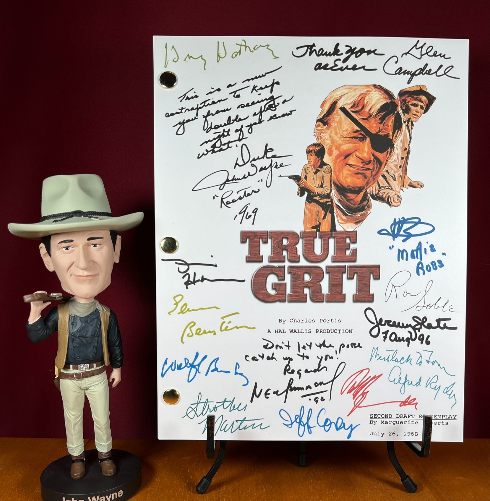 True Grit Script Signed- Autograph Reprints- 152 Pages- John Wayne- Westerns