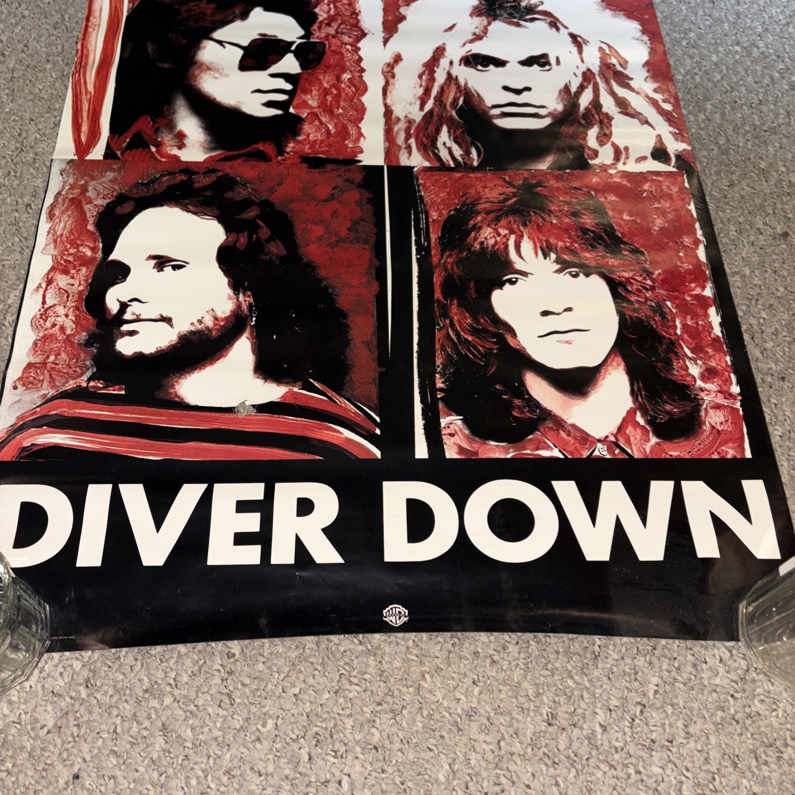 Original 1982 Van Halen DIVER DOWN PROMO POSTER 24 X 35 Warner Brothers Read