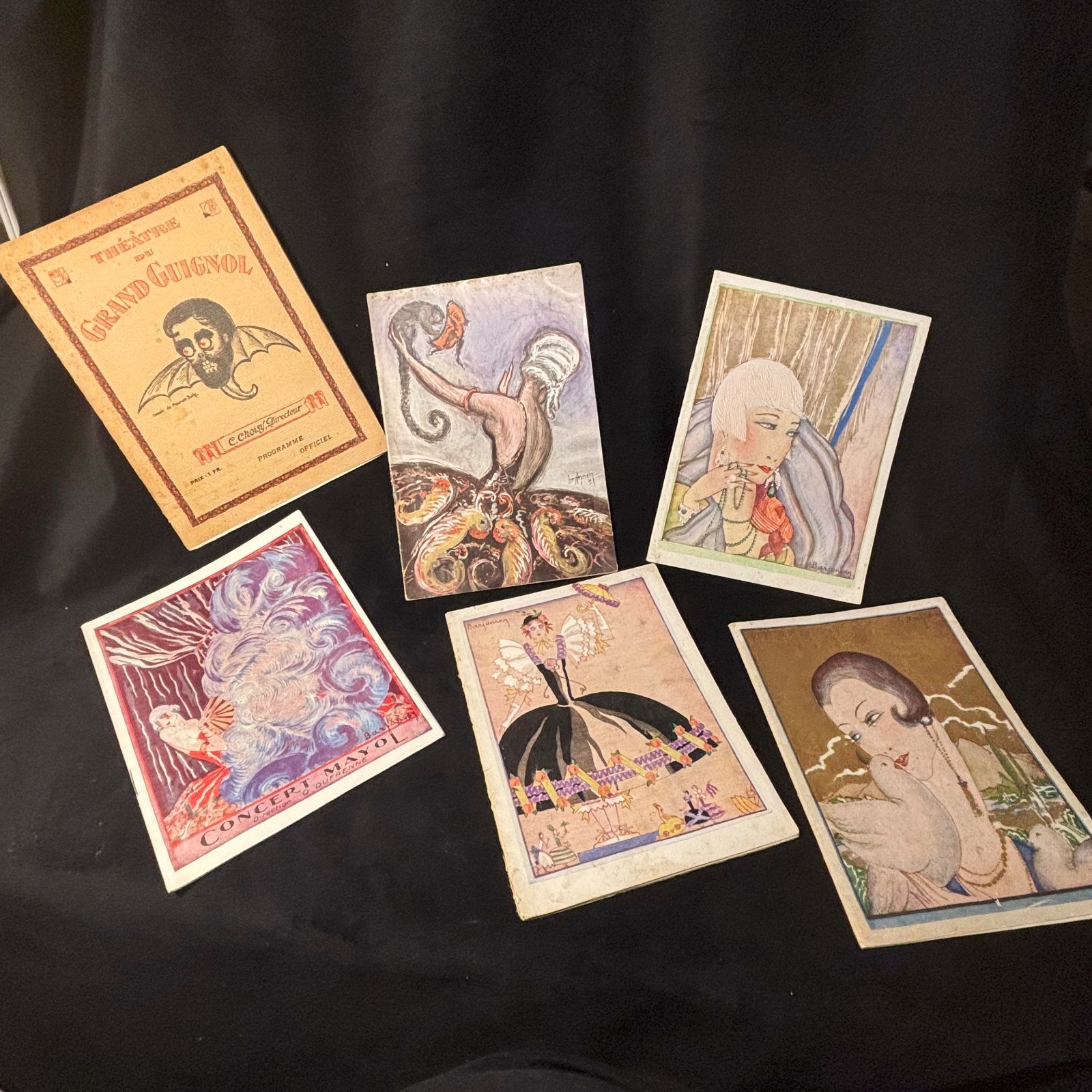 Lot Of 6 Art Deco Era French Theater And Cabaret Program Booklets 1923-1933