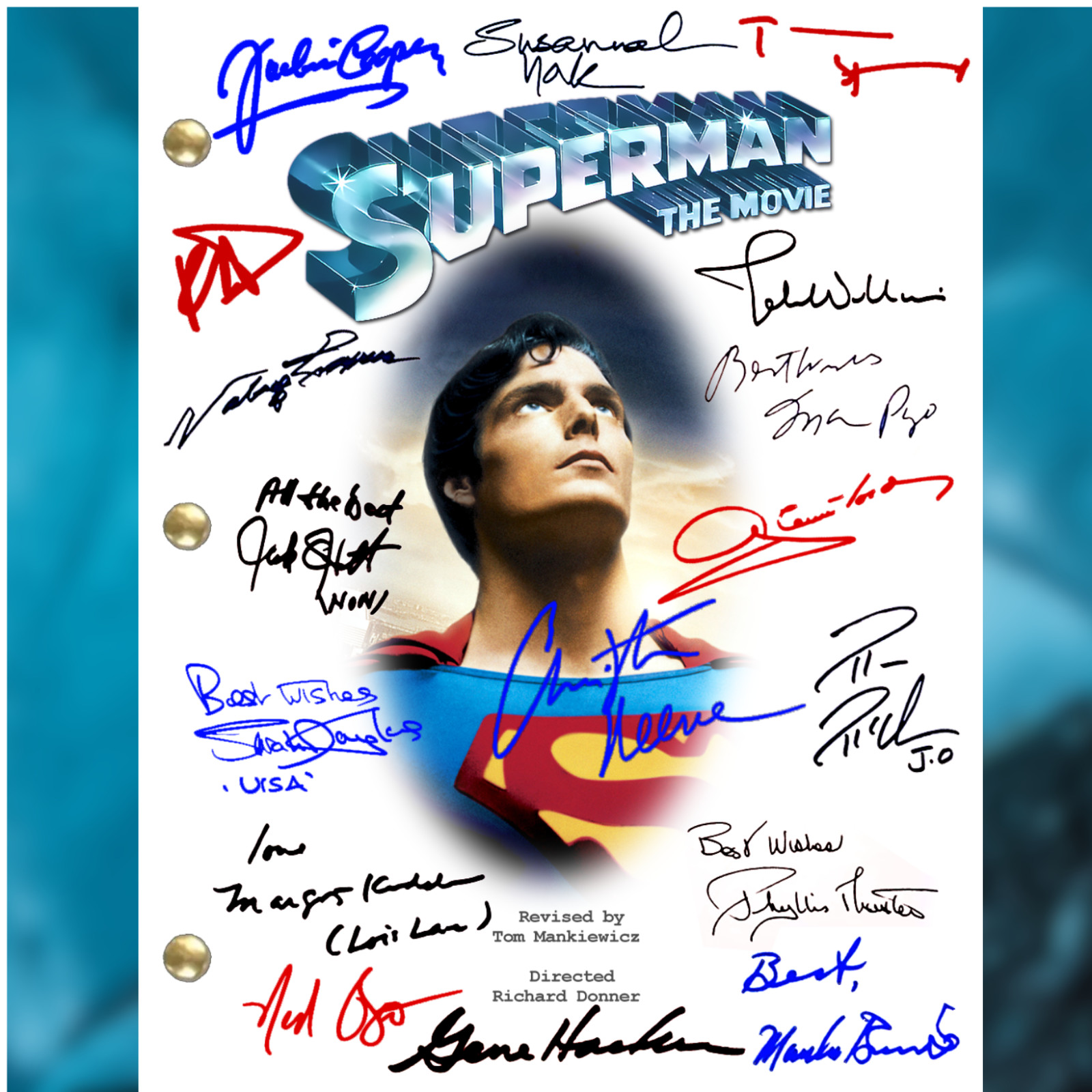 Superman The Movie Script, Cast Sighed, Autograph Reprint, Full Script