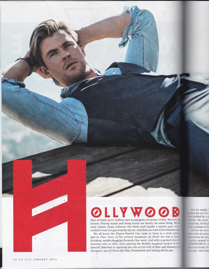 Chris Hemsworth 2015 GQ Mens Magazine Thor Marvel Buzz Aldrin Dark Side of Moon