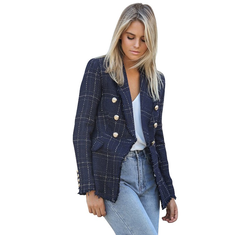 Slim fit lapel double breasted small blazer