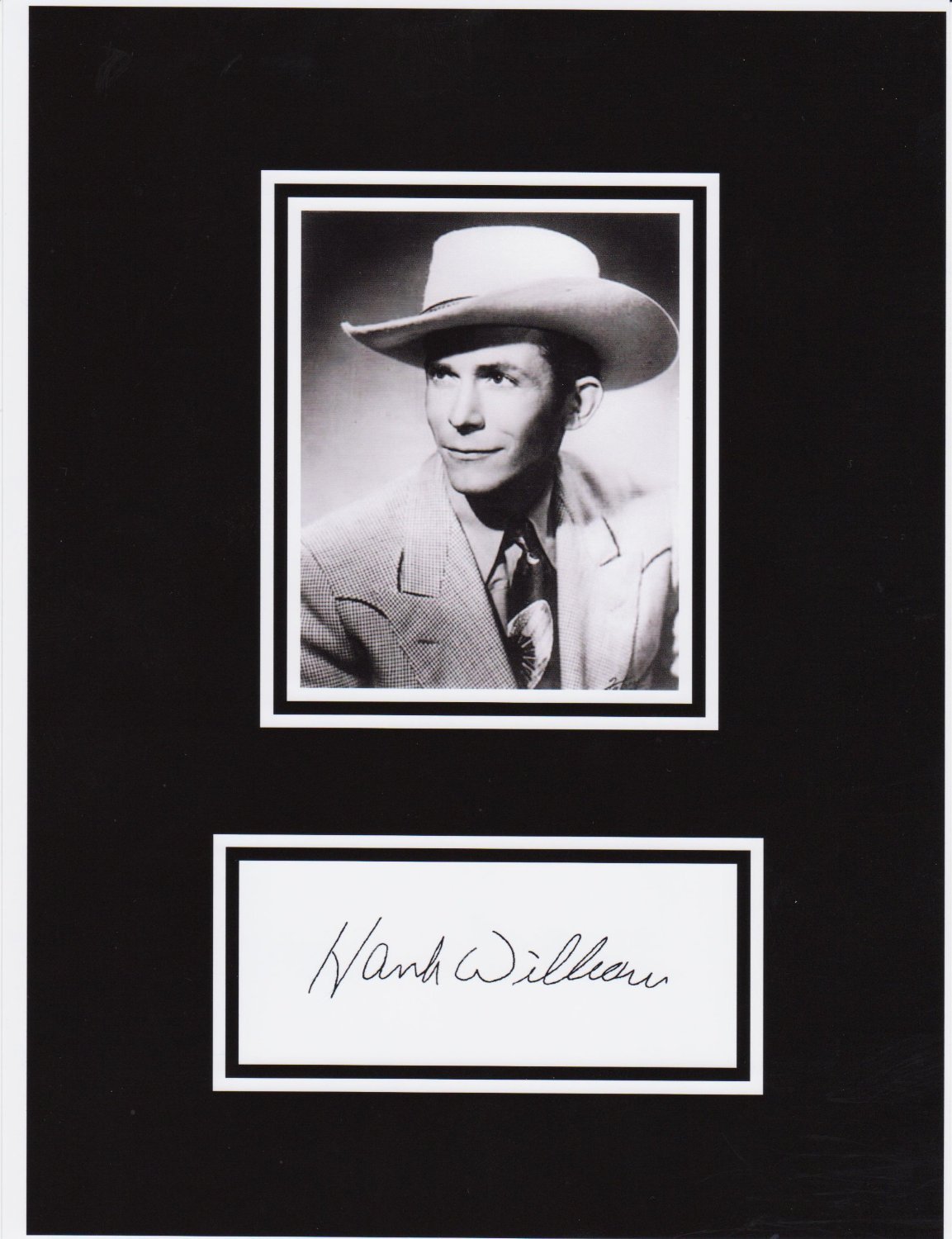 HANK WILLIAMS 8 x 10 REPRINT PHOTO & REPRINT AUTOGRAPH ON GLOSSY PHOTO PAPER