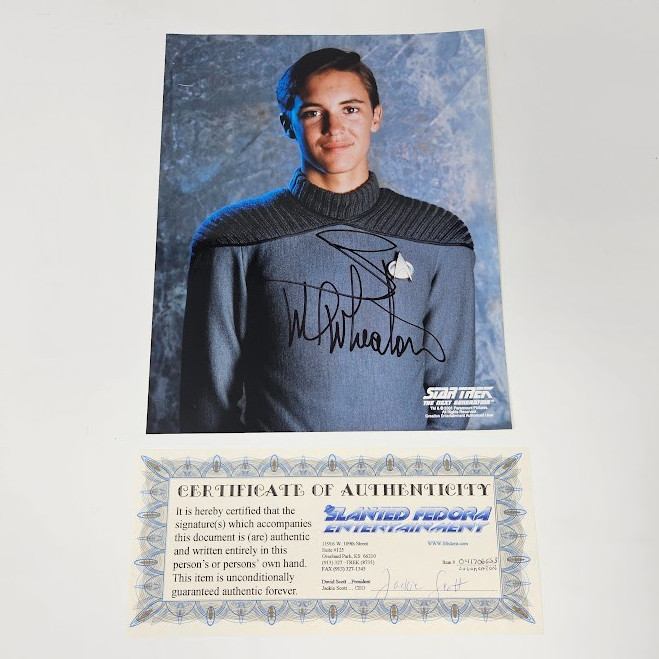 STAR TREK The Next Generation Wesley Crusher Autograph Signed Wil Wheaton w/ COA