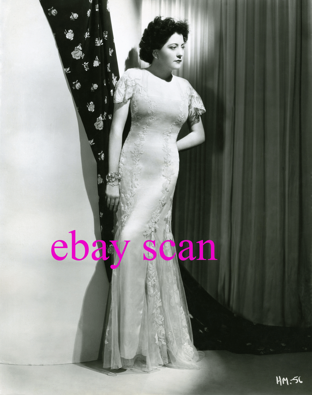 HELEN MORGAN 8X10 Lab Photo B&W 1930s SEXY & BUSTY LACE GOWN RARE PORTRAIT