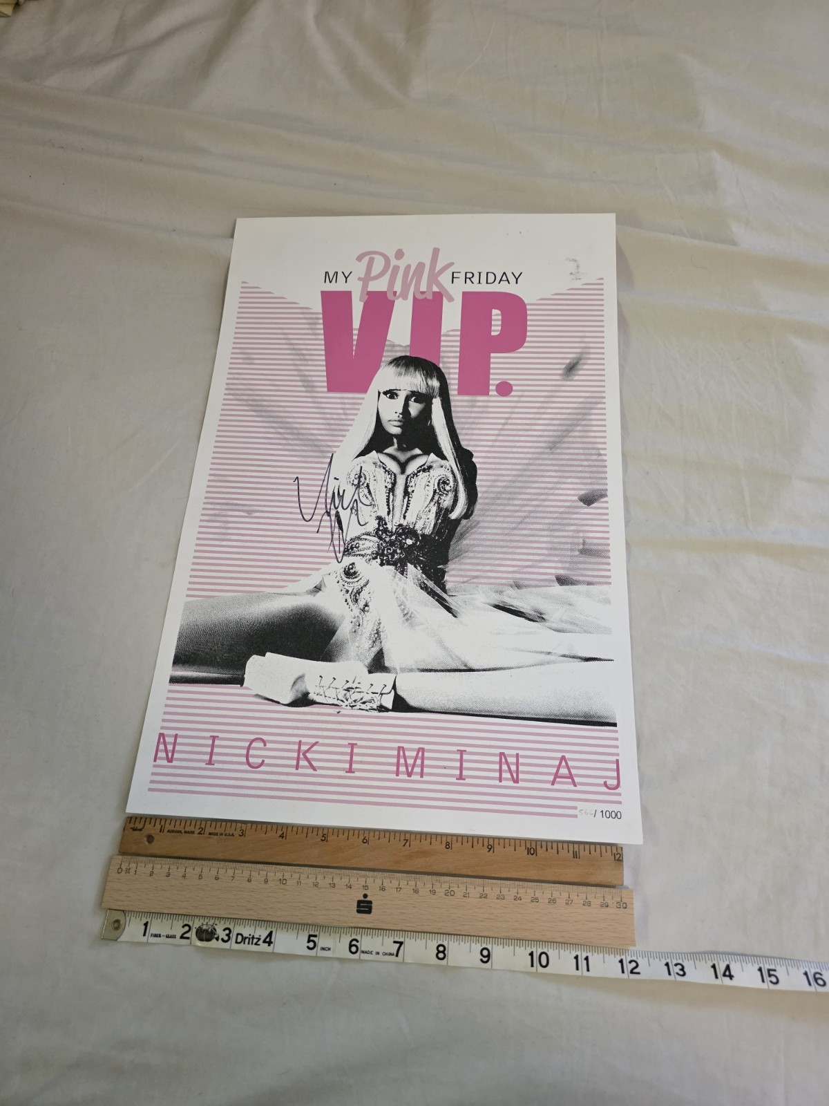 NICKI MINAJ – 2011 MY PINK FRIDAY VIP POSTER – SIGNED/AUTOGRAPHED – RARE