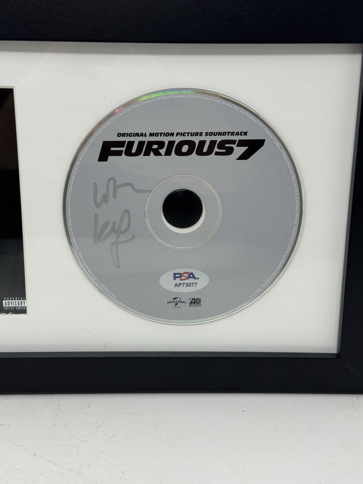 WIZ KHALIFA SIGNED AUTOGRAPH FAST AND FURIOUS 7 SOUNDTRACK CD FRAMED PSA/DNA COA
