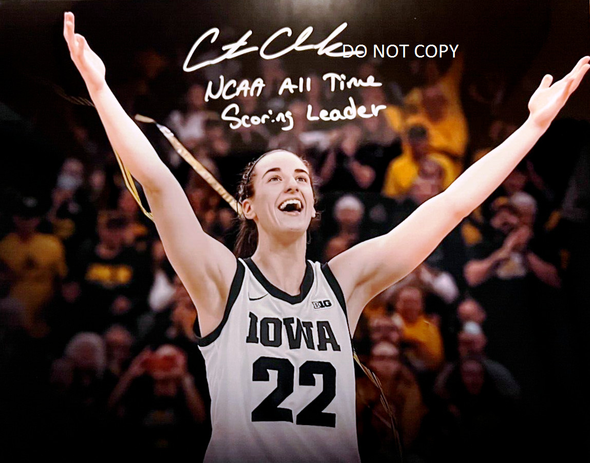 CAITLIN CLARK – IOWA Autographed Signed 8×10 reprint Photo #5 !!