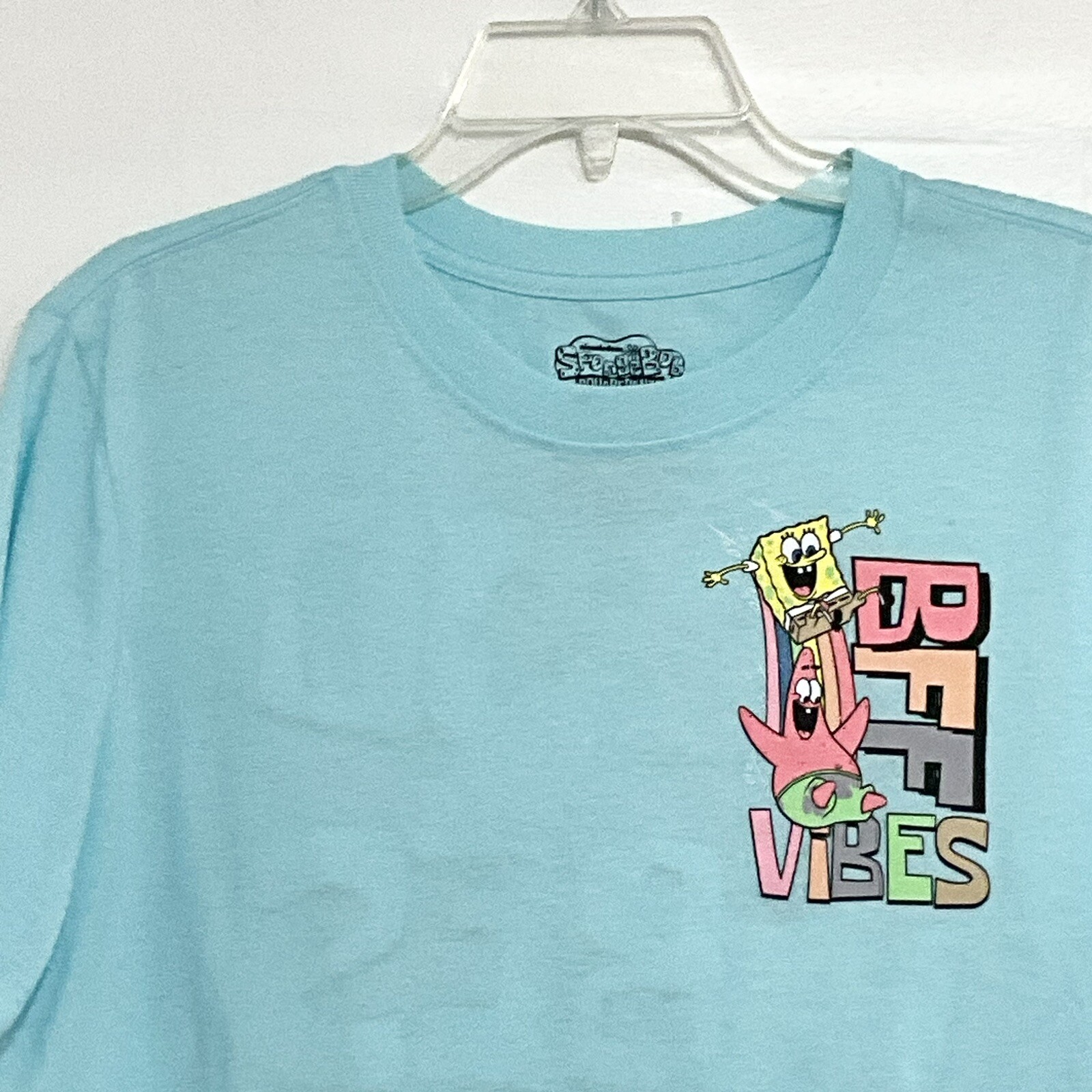 SPONGEBOB SQUAREPANTS BFF Good Vibes Boy’s Graphic T-Shirt Blue Size L 12/14