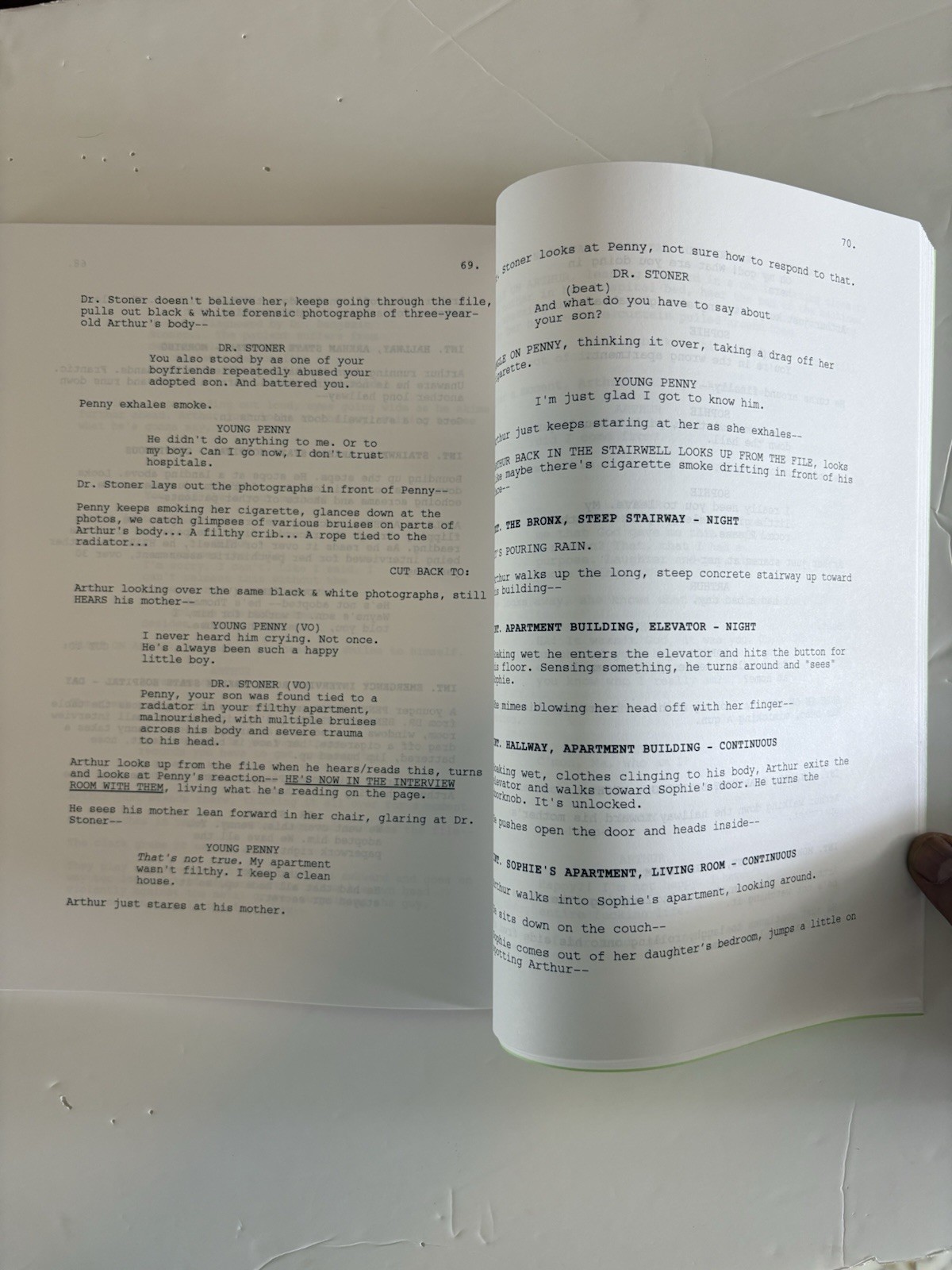 Joker Original Screenplay Script 2018 Final Shooting Draft Movie Film Script