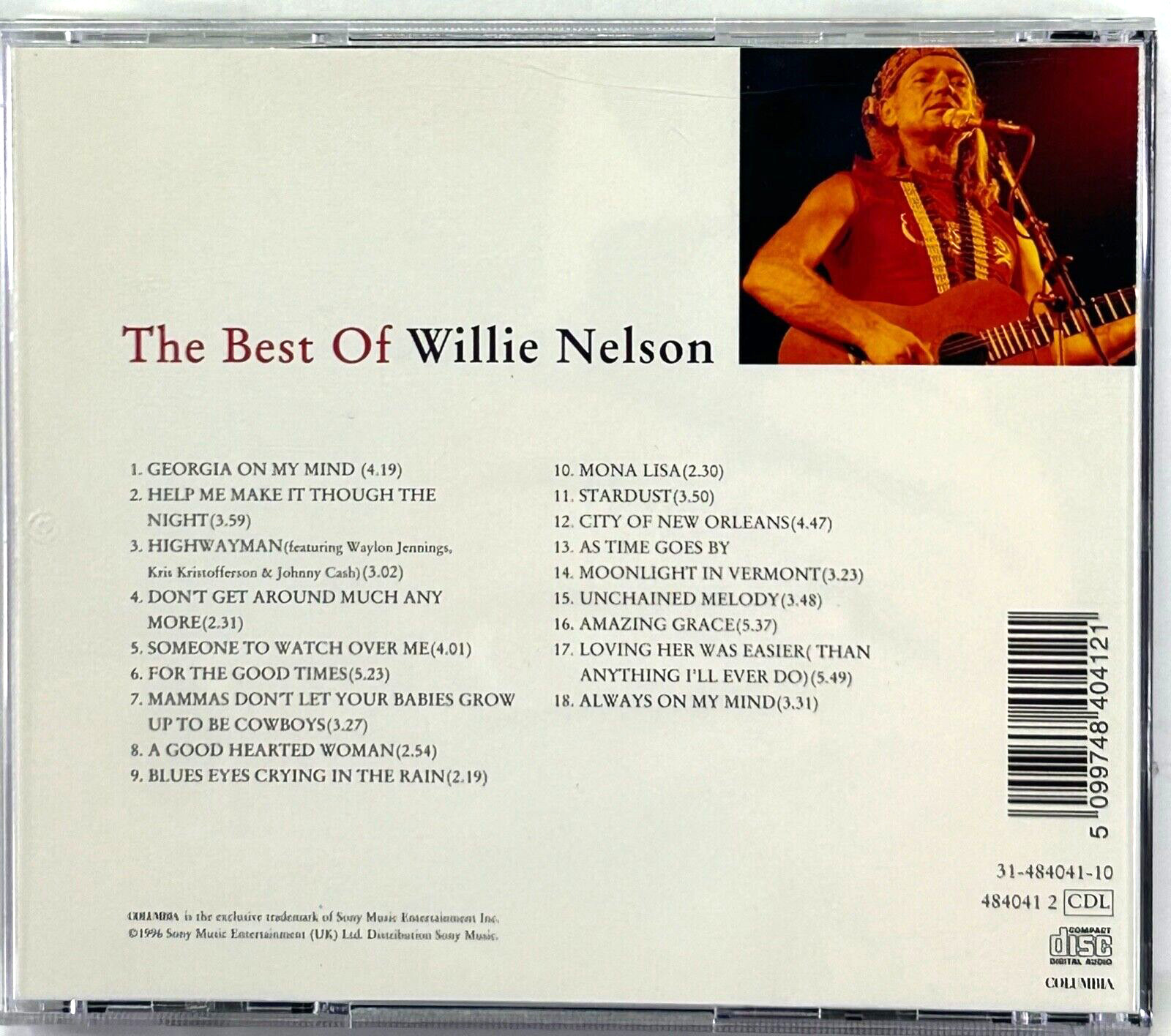 WILLIE NELSON Signed Autograph CD “The Best of Willie Nelson” JSA COA
