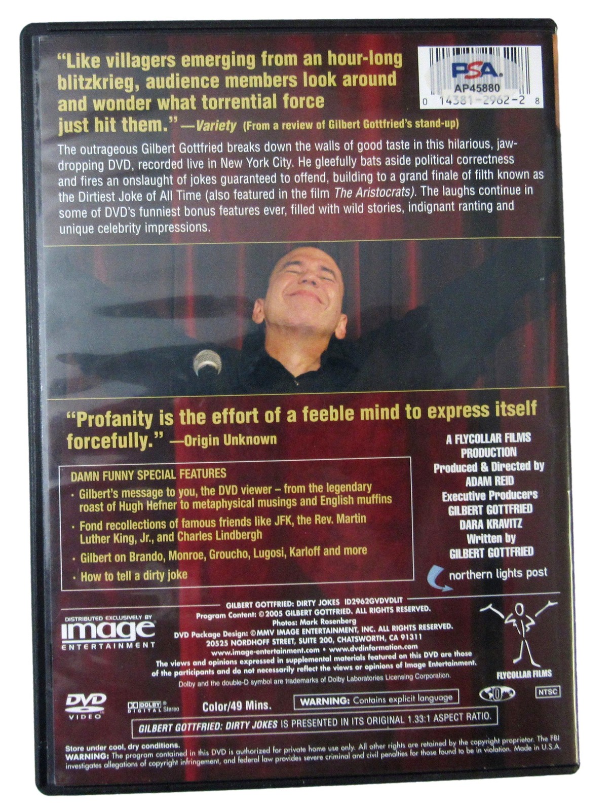 Gilbert Gottfried Signed/Autographed CD Case w/ CD “Dirty Jokes” PSA/DNA 200203