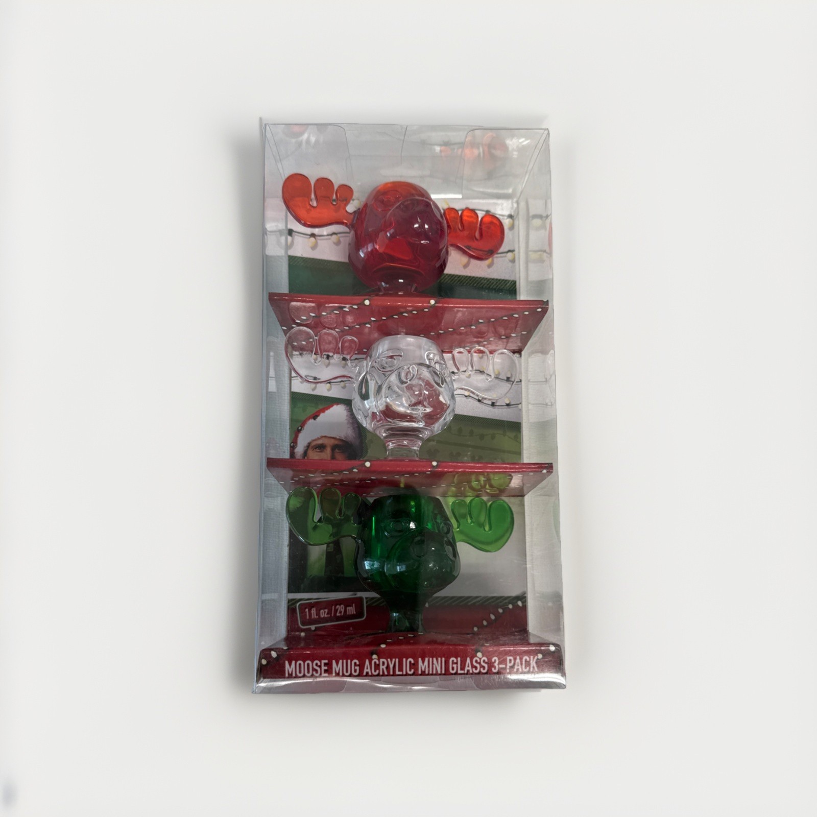 New National Lampoons Christmas Moose Mug Acrylic Mini Glass 3-pk NIB