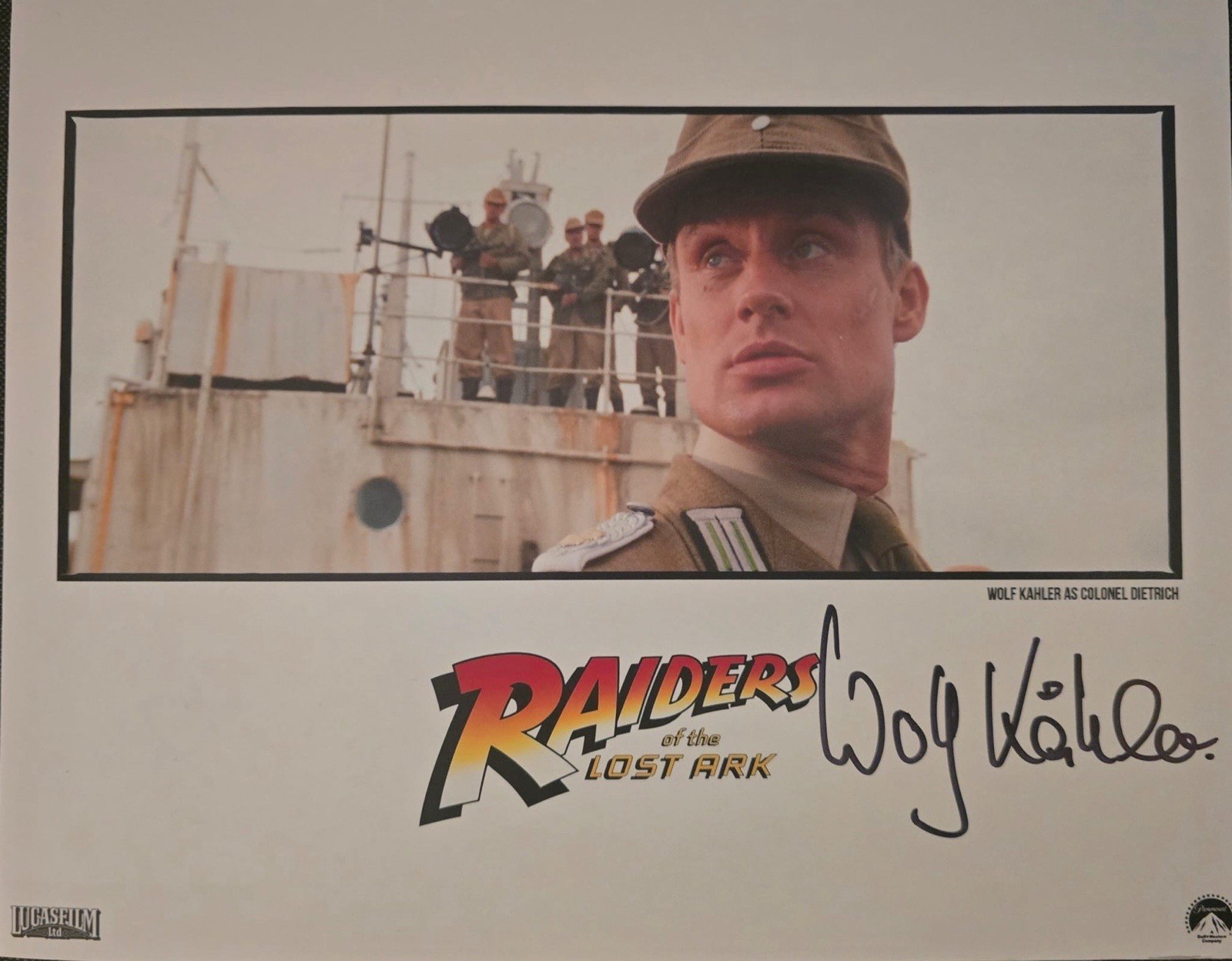 WOLF KAHLER 8×10 signed autograph In Person INDIANA JONES